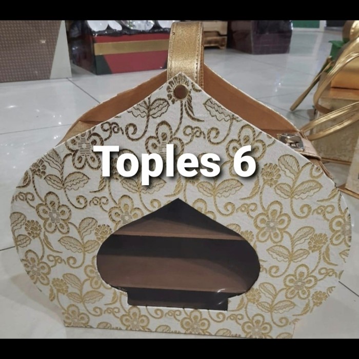 

Box kue kering lebaran parcel idul fitri hampers bagus murah emas - L dengan isi