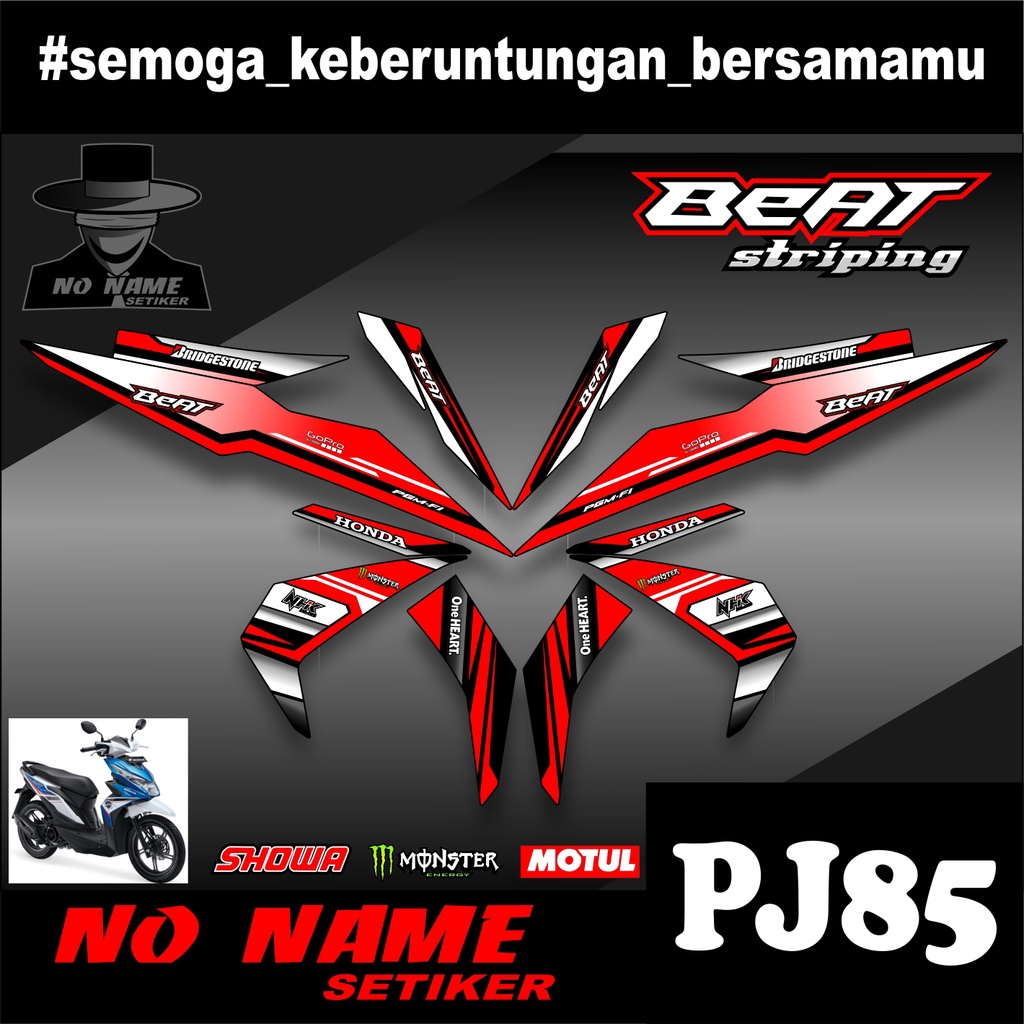 Striping stiker setiker Motor Beat esp (pj85) 2016 2017 2018 2019 / Fi New Esp Iss Variasi Honda 002