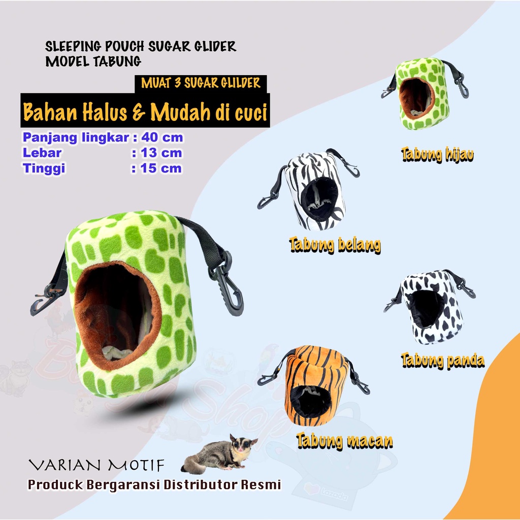 SLEEPING POUCH MODEL TABUNG TEMPAT TIDUR HEWAN SUGAR GLIDER-SANGKAR BURUNG-TEMPAT BERMAIN-TEMPAT TIDUR