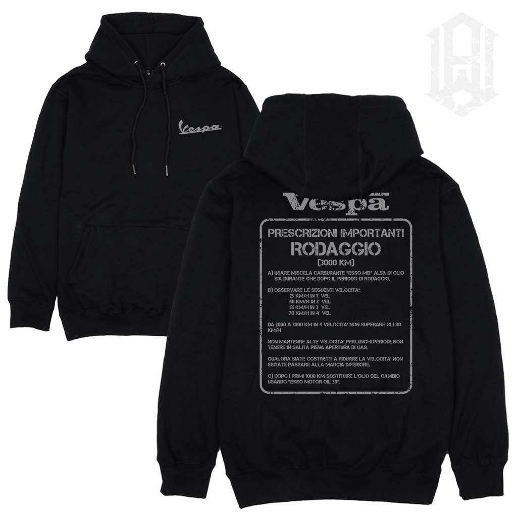 Jaket Hoodie Otomotif Vespa Enthusiast Premium Eksklusif | Jaket Otomotif Motor Classic | Cotton Fle