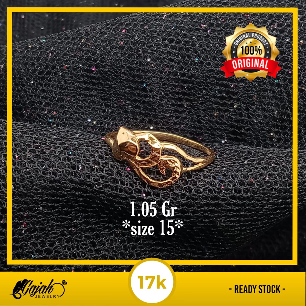 Cincin emas 17k - 1.05 gr kadar 750 - 4175