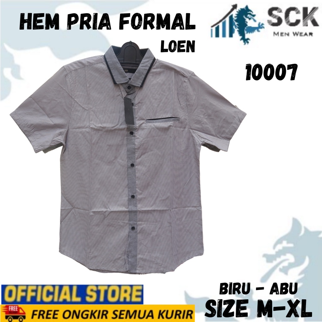 Kemeja Lengan PENDEK LOEN 10007 Pria ABG Remaja / Hem Kerja Kantor / Pakaian Formal Cowok - sckmenwear GROSIR