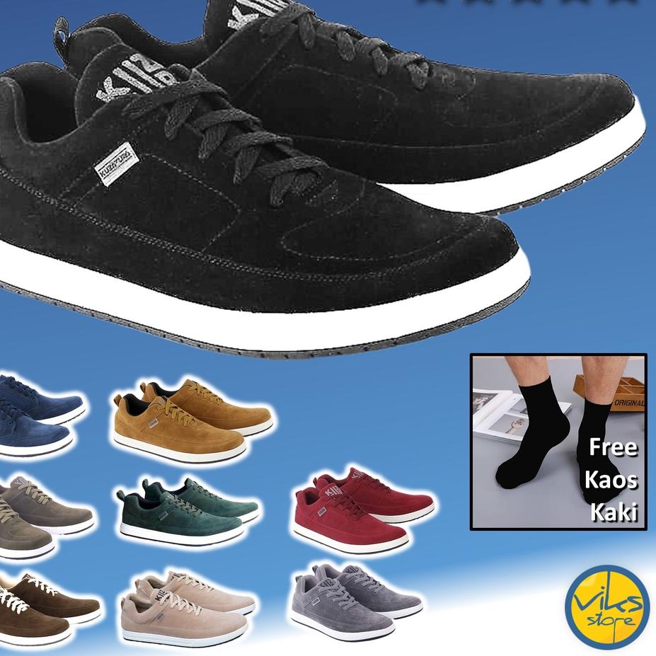 ♔ Sepatu Sneakers Pria Cowok Tali Style Casual Distro Kuzatura Original Bahan Suede Lokal Premium El