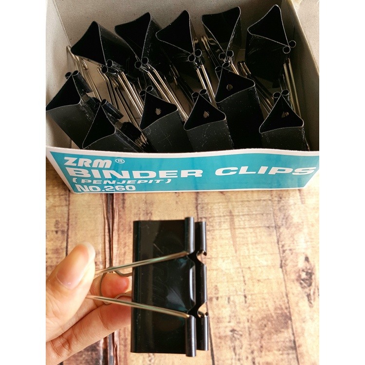 1Lusin Binder Clips No. 105 - 107 - 111 - 155 - 200 - 260  - Klip Binder - Jepitan Kertas