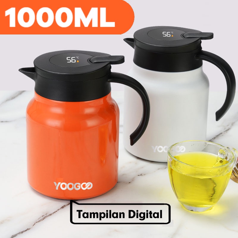 1000ML Termos Air 316 Stainless Steel Dingin Tampilan Digital Pintar 24 Jam Thermos Coffee Pot