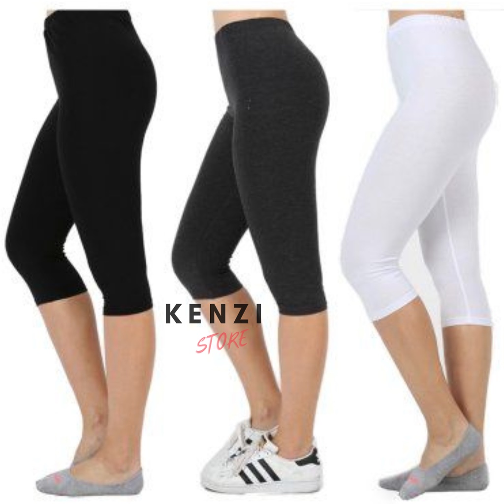 Legging Pendek Bahan Kaos 3/4 Standar &amp; Jumbo