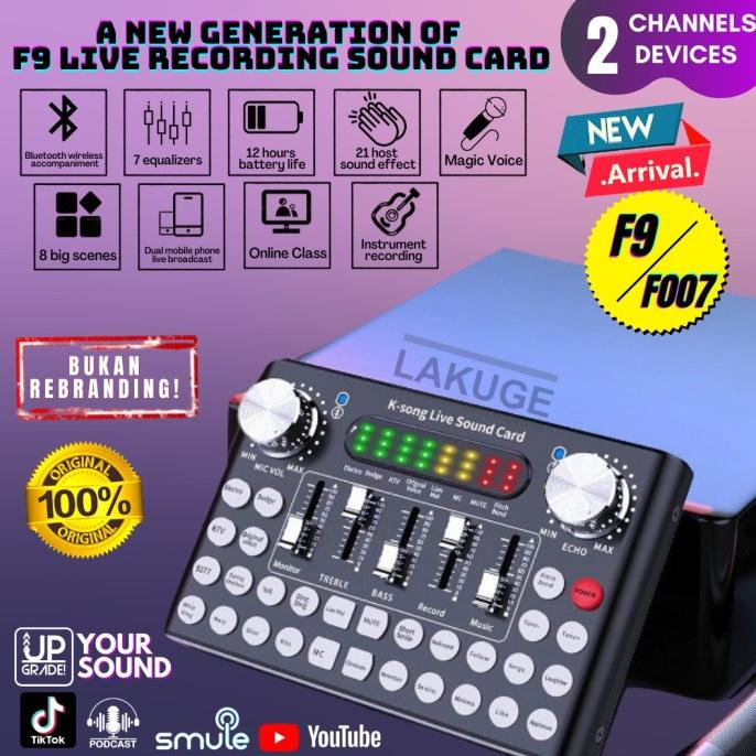 F9 Live Soundcard Bluetooth Audio Mixer Set Amplifier Live Broadcast