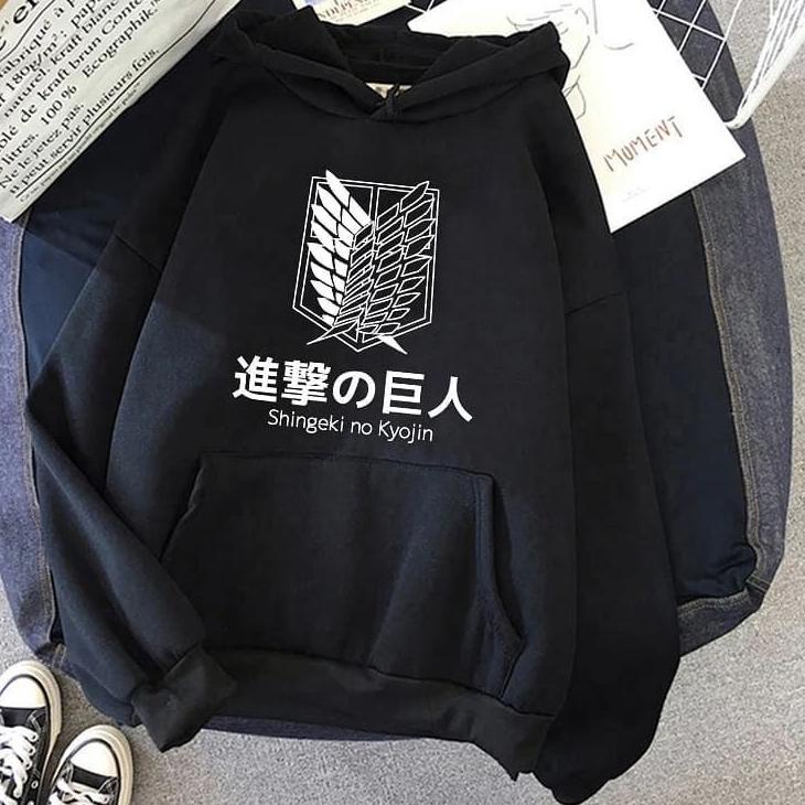 ☜ SWEATER HOODIE JAKET SINGEKI OVERSIZE SIZE M. | HOODIE OVERSIZE ANIME KYOJIN SINGEKI ➫