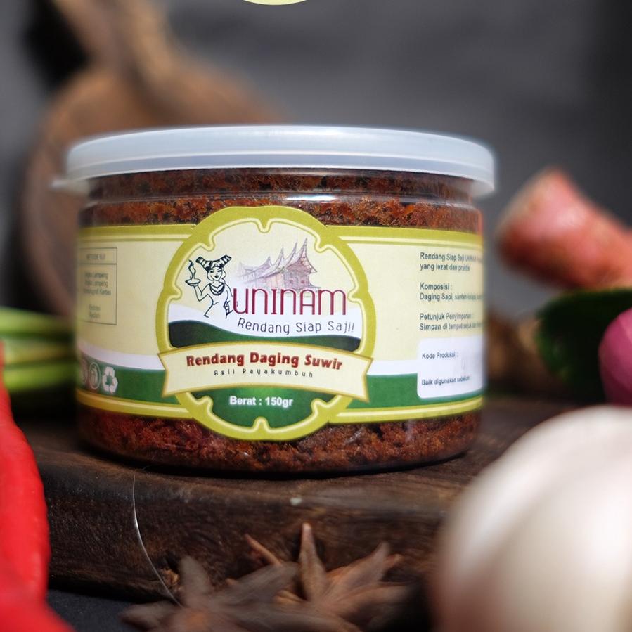 

۩ UniNam Rendang Daging Suwir 150gr / Rendang Sapi Makanan Kemasan Rendang Makanan Cepat Saji Rendang ☉