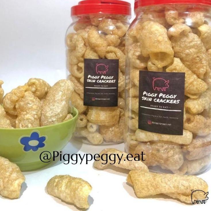 

➴ Krubi Piggy Peggy / Kerupuk Kulit Babi / Piggy Skin Crackers toples 3L ➹