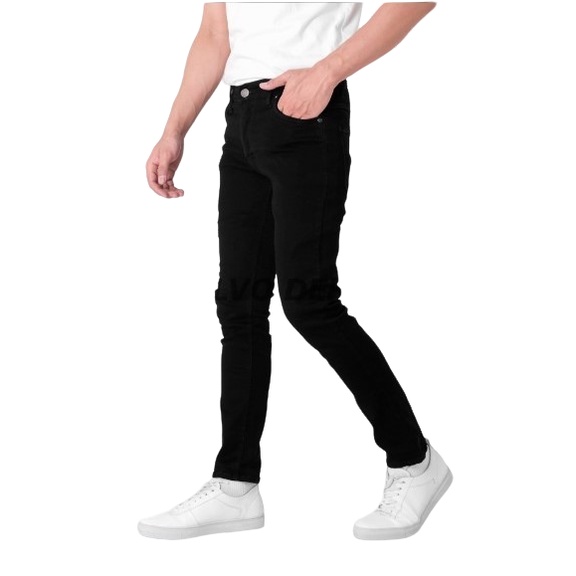 Celana Soft Jeans Pria Panjang Pensil Hitam Celana Slimfit Sterch Cowok Long Pants Size 27 - 38 Bisa COD