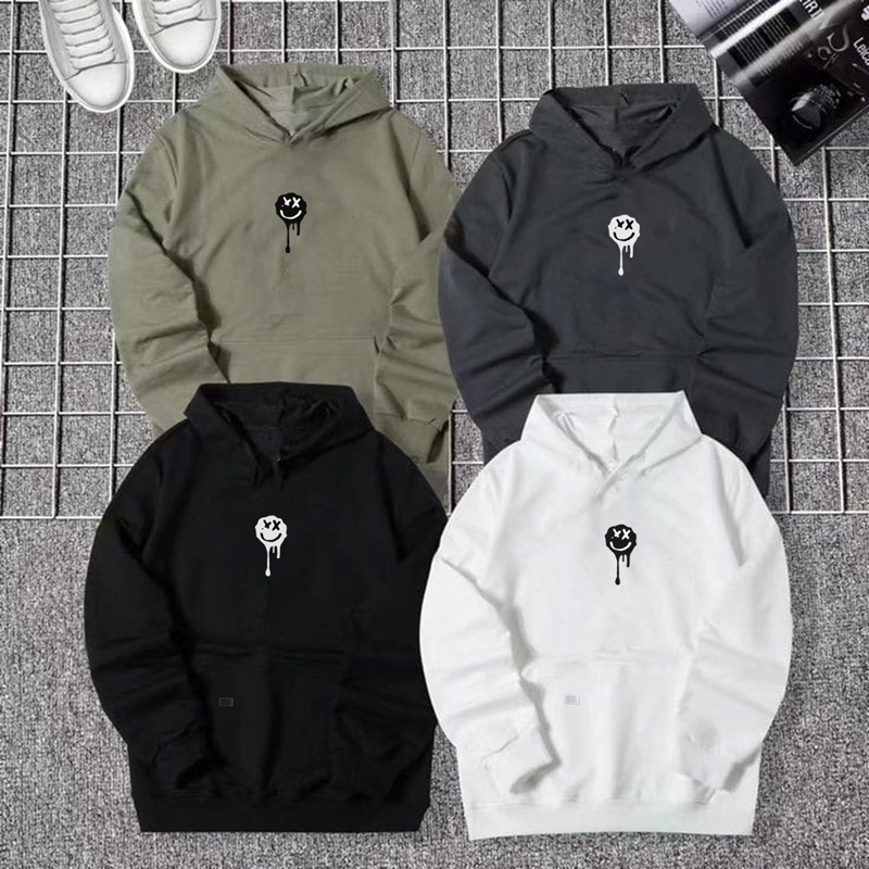 Parisdivarious Sweater Hoodie Jemper Smile XX Cair Bahan Fleece Size S - XXL (Pria &amp; Wanita)