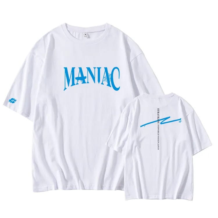 Baju Kaos Maniac Stray Kids Kpop Wanita Lengan Pendek Oversize T shirt Stray Kids Maniac Unisex Kaos K-Pop Straykids Maniac Skz Skzoo Album Terbaru Baju Stray Kids Maniac Straykids Maxident Jumbo XXXL Tshirt Stray Kids Maniac 2ND World Tour KPop Idol XXL