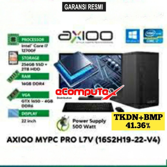 PC DESKTOP AXIOO MYPC PRO L7V (16S2H19-22-V4) i7 16GB 2TB 22&quot;FHD TKDN GARANSI RESMI