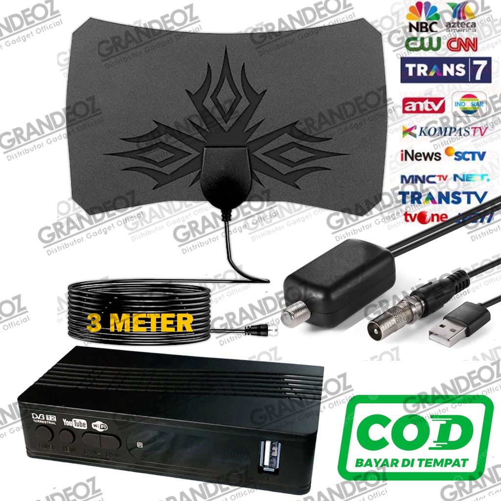 Set Top Box  DVB-T2 + Antena TV Digital T2 /C/IPTV H.265 1080P DVB-T2 HDMI FullHD STB Antenna Anten 