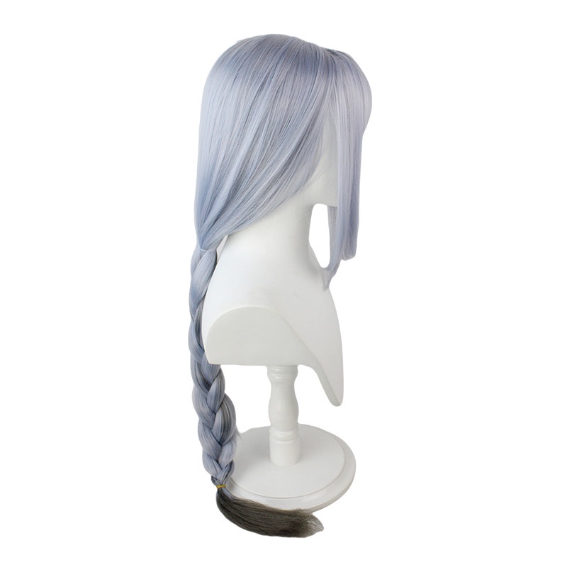 Genshin Karakter Shin Crane cos Wig Lonely Chen Huai Bold Twist Braid Dyed Light Blue Gradient Medium Long Hair Headgear