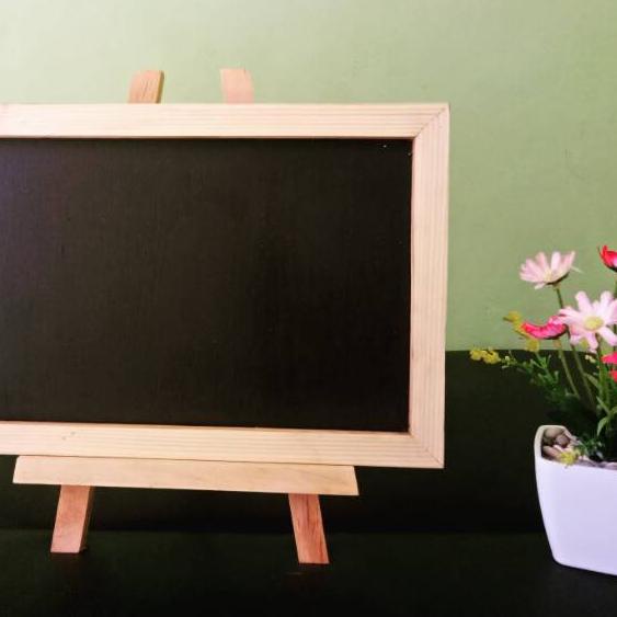 

20x30cm Standing mini chalkboard Set standing papan tulis kapur wood tripod easel Terbaru