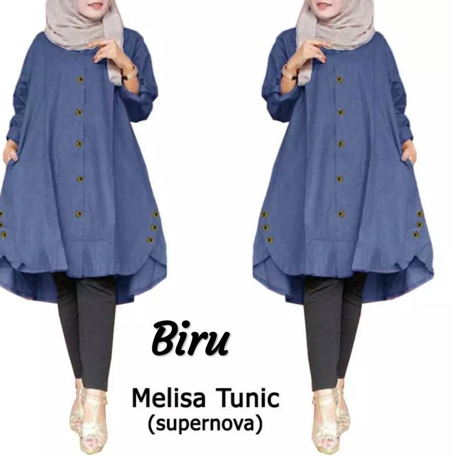 COD - BOOM - Melisa Tunik Jumbo XL, XXL, 3XL / Tunik Wanita Jumbo / Kemeja Wanita Jumbo/ BAJU JUMBO 