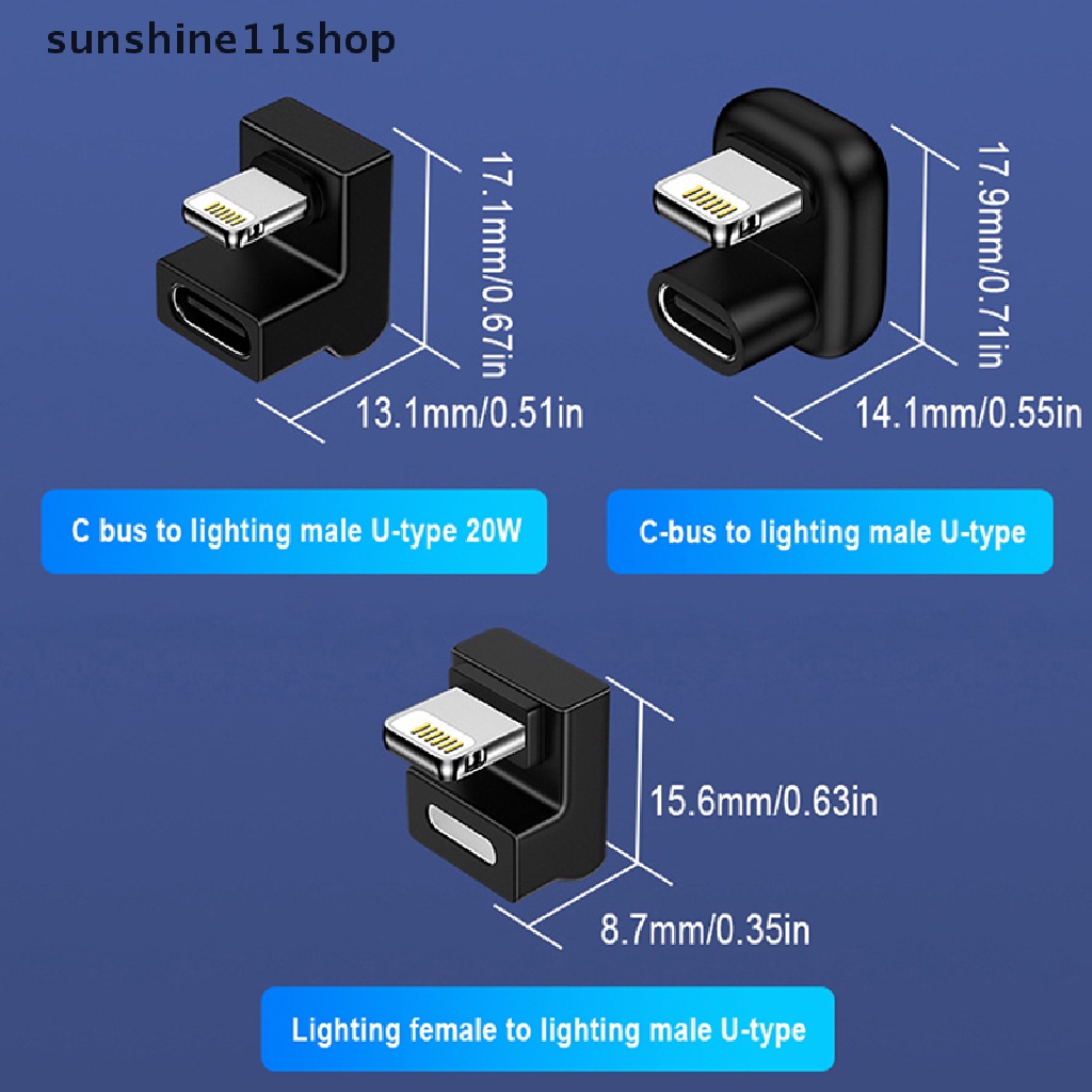 Sho 1Pc 20w Tipe-C Ke Lighg PD Lighg Ke Lighg U-Shape OTG Adapter Head N