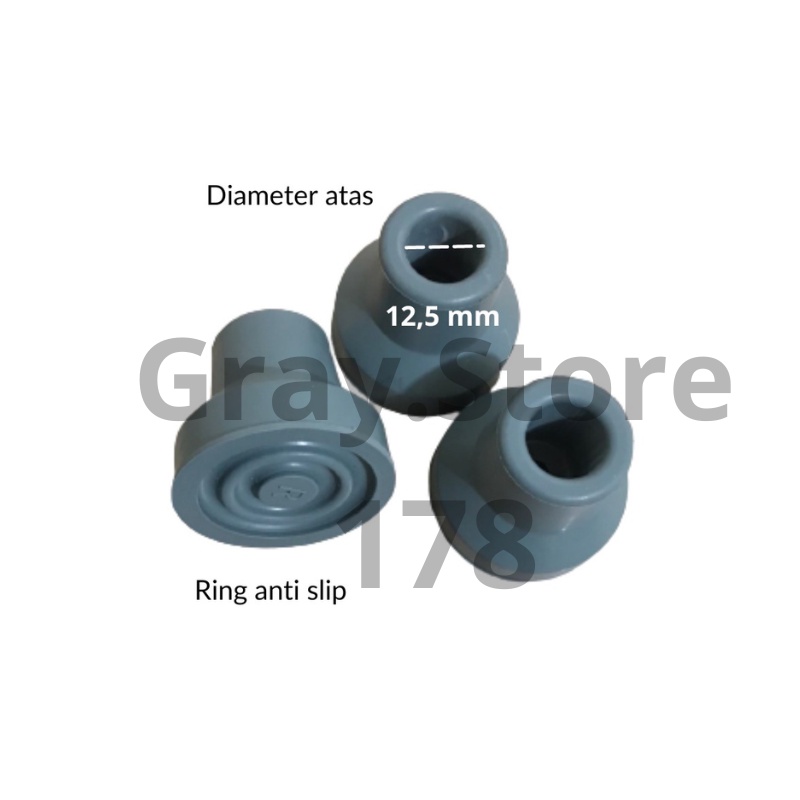 Karet Tongkat Bawah Kaki 4  tongkat GEA Sparepart Alat Bantu Jalan Premium Diameter 12.5mm