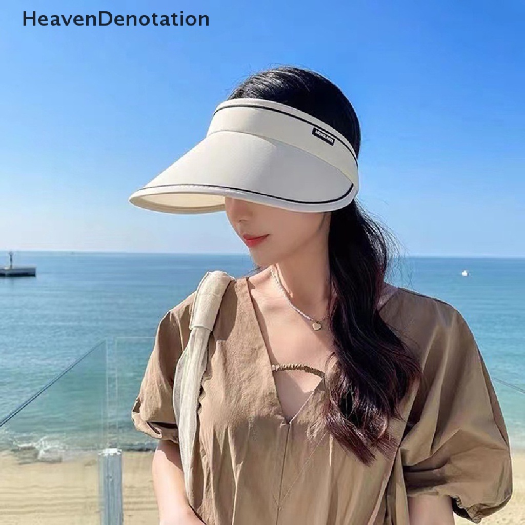[HeavenDenotation] Topi Musim Panas Wanita Yang Dapat Disesuaikan Multicolor Topi Pantai Topi Tulang Wanita Musim Panas Pelindung Matahari Topi Bertepi Lebar Perlindungan UV HDV