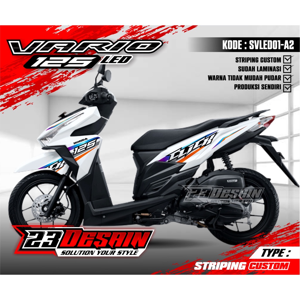 (PREMIUM) Vario 125 LED Vario 150 LED - Aksesoris Motor Stiker Honda Vario New Schotlite Cutting Sti