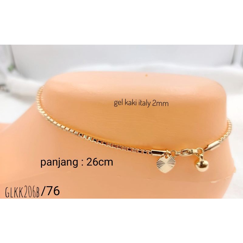 Gelang Kaki Wanita Xuping Asli Model Italy Lapis Mas 18k