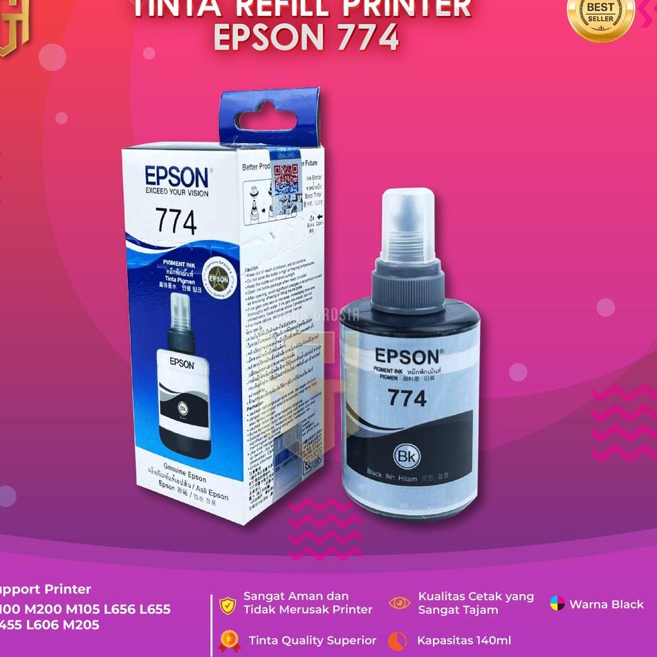 ✬ Tinta Epson 774 Black Tinta Printer M100 M200 L655 L1455 ♂