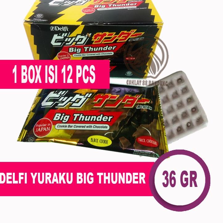 

➭ Delfi Big Thunder 36gr Isi 12pcs X 36 gram Box Cokelat, Coklat Delfi Yuraku Tunder 12 X 36 gr Cookie Bar With Covered Chocolate ✤