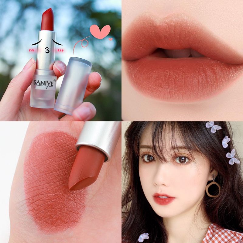 SANIYE Velvet Matte Lipstick Ice Cube Es Batu Transparan Fashion Makeup