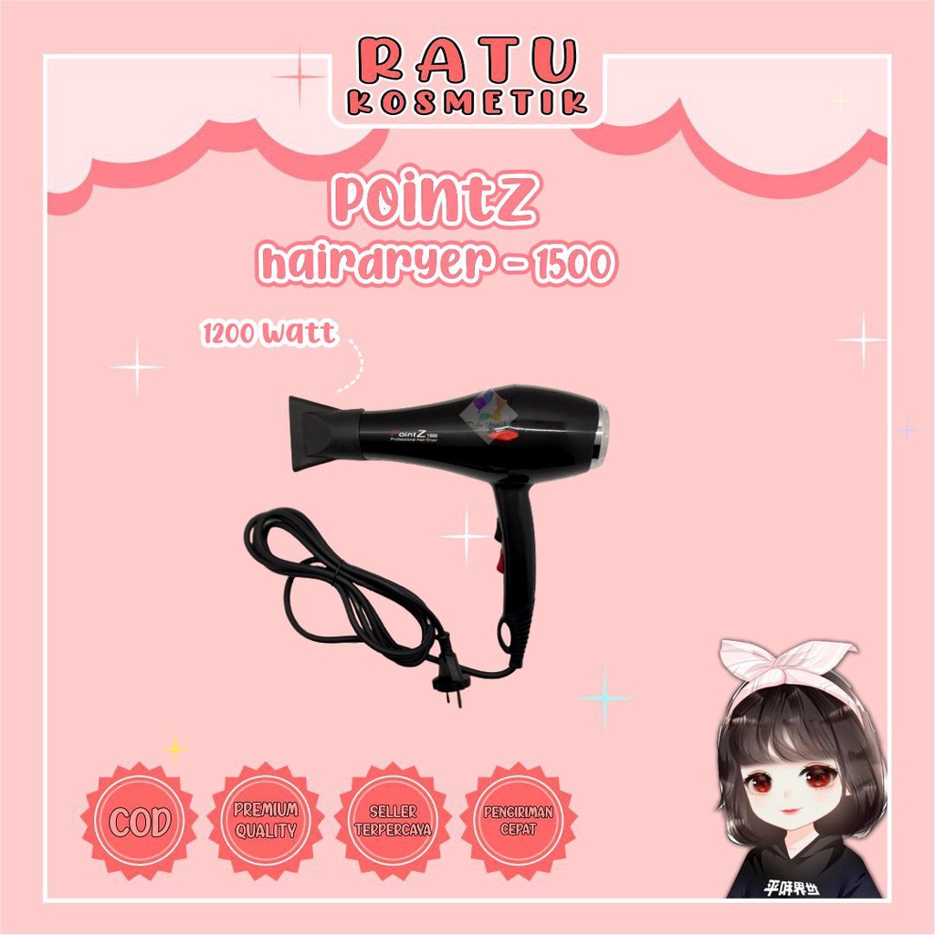 ❤ RATU ❤ Pointz Professional Hair Dryer Type P-1500 1200W | Hairdryer Salon Tipe P-800 650W | Pengering Rambut Tanita-x T-2021