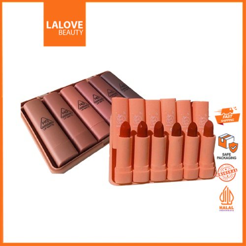 HASAYA GIRL NUDE HG LIPSTIK MATTE BOX 6 PEACH SERIES