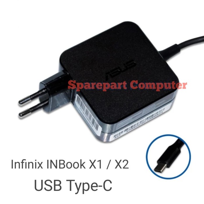 Adaptor Adapter Charger 65W Type C Untuk Infinix Inbook X1 / X2 Promo