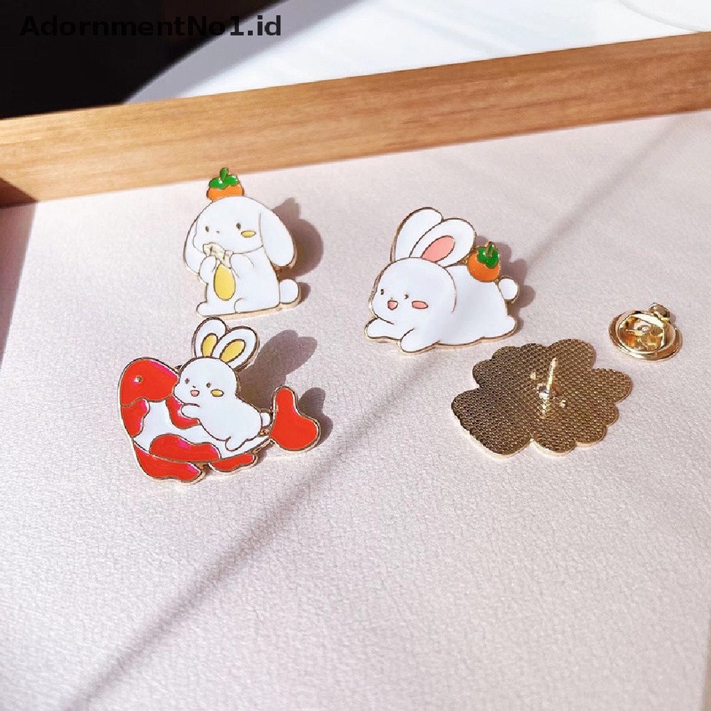 [AdornmentNo1] Lucu Tahun Baru Kelinci Enamel Bros Kartun Beruntung Merah Ikan Gurame Wortel Bunga Bunny Year Badge Pakaian Lapel Pin Hadiah Perhiasan [ID]