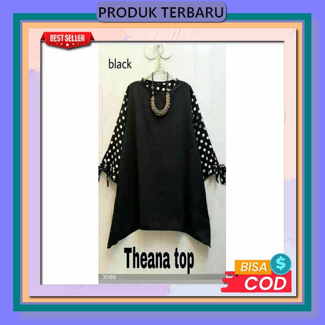 Tunik Muslim Kekinian Motif Kotak Kualitas Premium Baju Busana Terbaru 2023 [Theana Tunik Ox]Tunik W