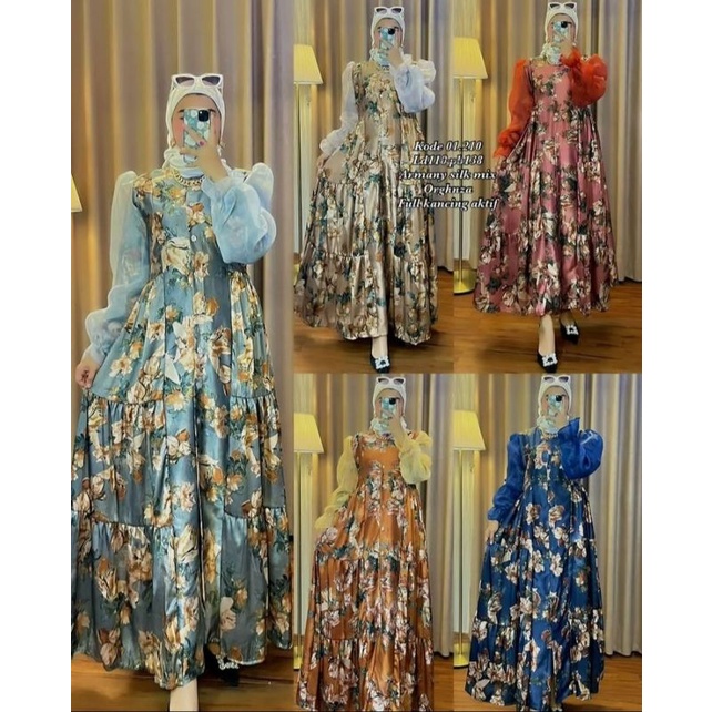 dress terbaru/gamis organza/gamis viral/dress organza