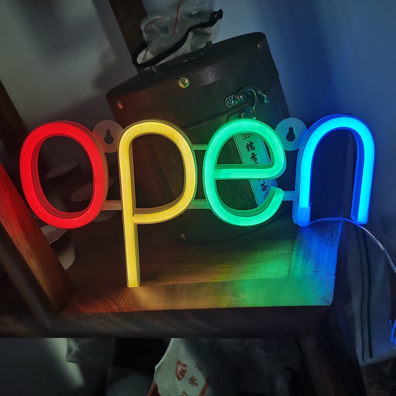 Lampu Open Sign Led Open Gantung Neon Sign Lampu Dekorasi Neon Flex Untuk Barbershop Toko Cafe