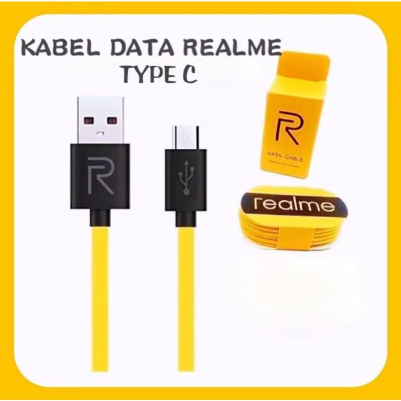 KABEL DATA REALME TYPE C 100CM ( KUNING)