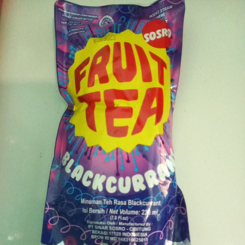 

SOSRO FRUIT TEA BLACKCURRANT POUCH 230ML MINUMAN TEH RASA ANGGUR MURAH