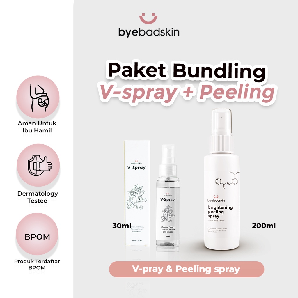 Byebadksin Bundling Hemat Peeling dan Vspray