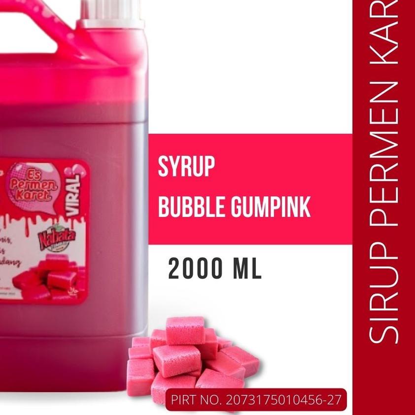 

♖ Sirup Permen Karet Viral Surabaya 2 liter / Bubble Gum Pink Syrup 2000 ml ❄