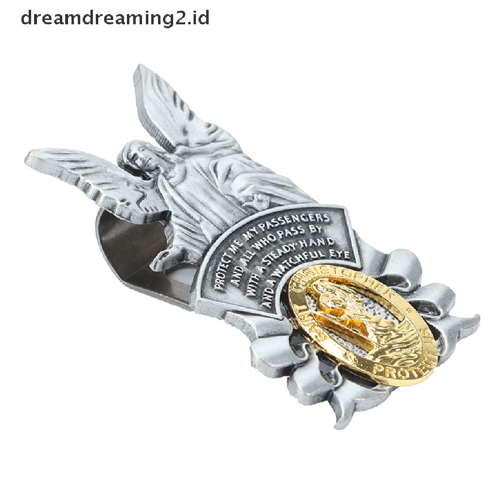 (dream) Medali St Christopher Mobil Saint Christopher Visor Clip Pelindung Angel Visor.