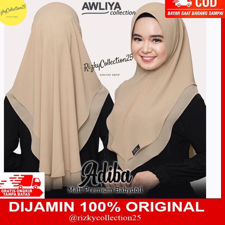 New Stock TERMURAH KHIMAR AWLIYA ADIBA / KHIMAR 2 LAYER / KHIMAR AWLIYA TERBARU/ JILBAB ORI AWLIYA C