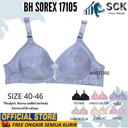 BH SOREX 17105 Tanpa Kawat Busa Tipis Motif Bunga / Pakaian Dalam Wanita - sckmenwear GROSIR