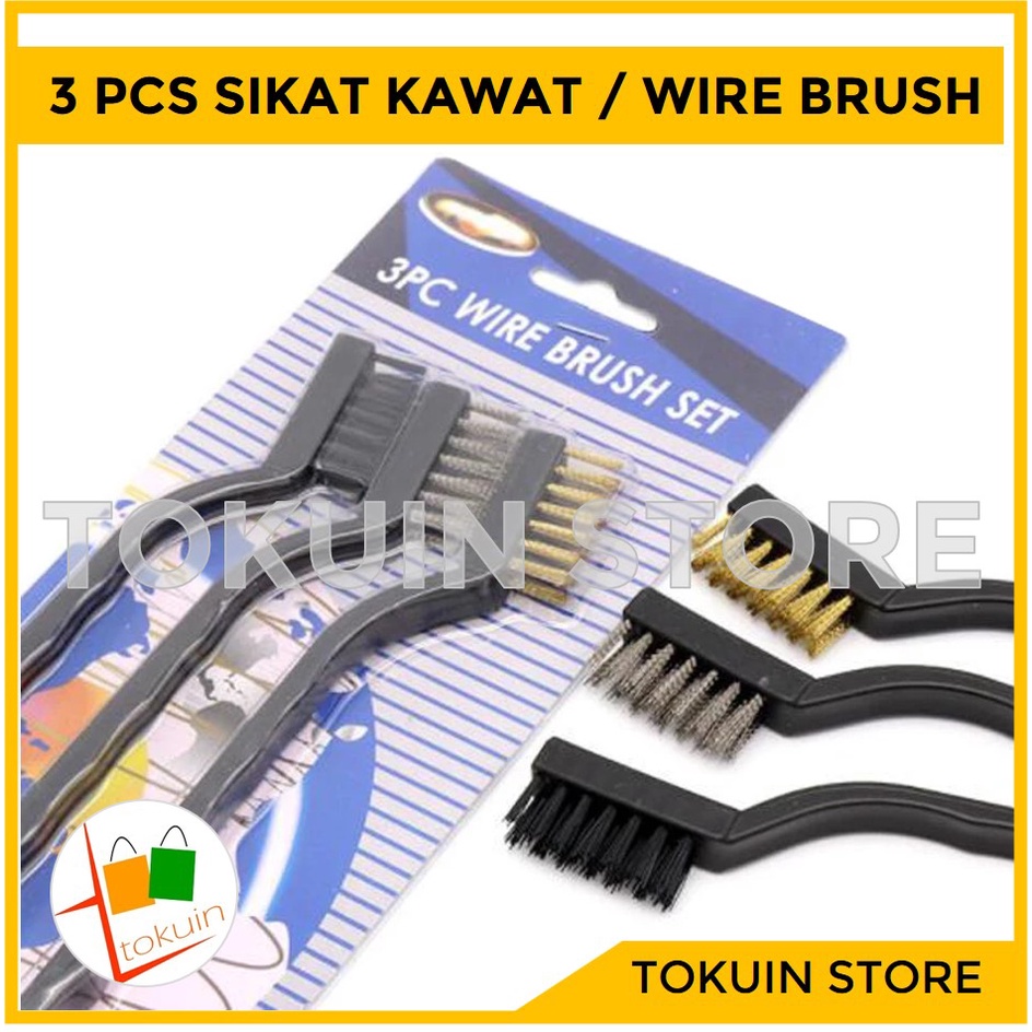 Sikat Kawat Set 3 pcs 3pcs Mini Wire Brush Kuningan Baja Nylon Tembaga