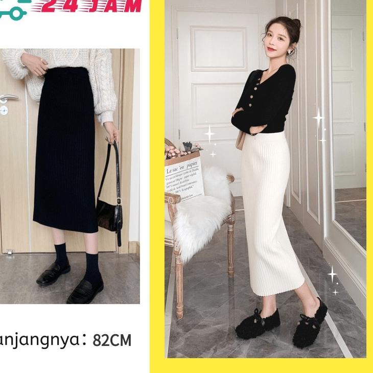 ✓ rok span/rok korea rajut/rok panjang/rok plisket korean style Model Longgar
