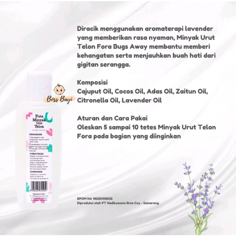 FORA - Minyak Urut Telon Bayi | Fora Could Flu (Green Tea) | Fora Bugs Away (Lavender)