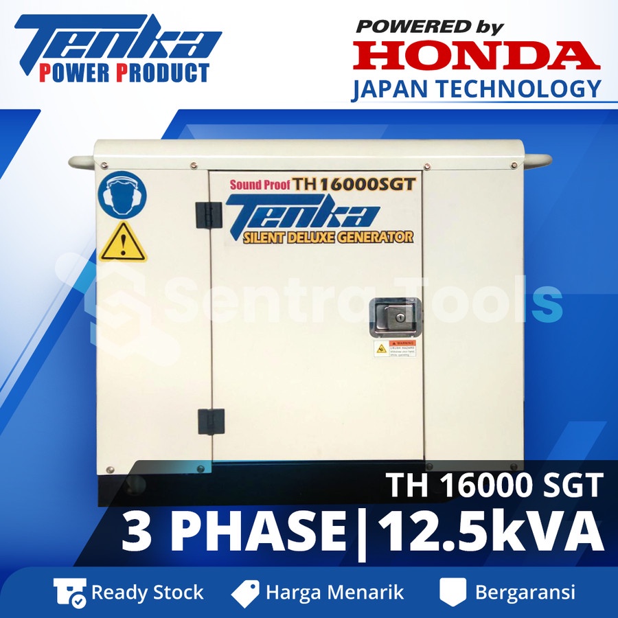 Genset Silent Bensin Tenka TH 16000 SGT Output Max 13.8 kVA 3 Phase