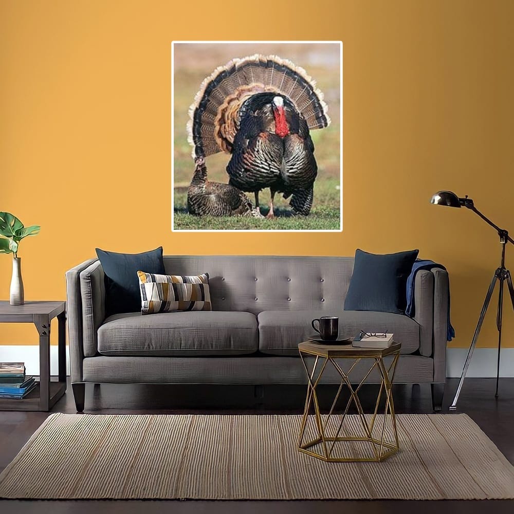 LUKISAN POSTER CETAK GAMBAR AYAM KALKUN 07 TERLARIS SEINDONESIA HIASAN DINDING RUANG TAMU KAMAR DAPU