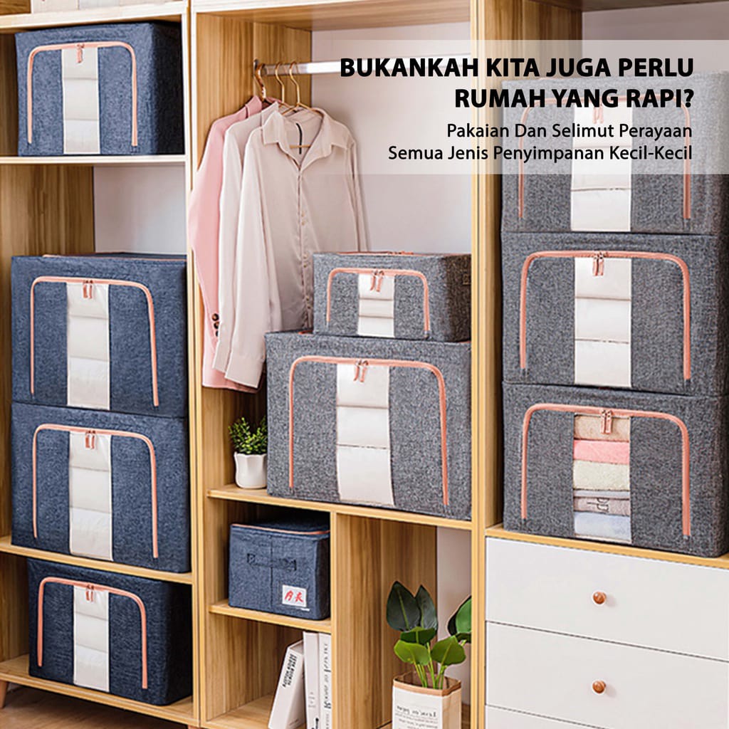 STORAGE BOX 66 liters frame baja Double Zipper Large Box 66L / Storage Serbaguna / Box Serbaguna